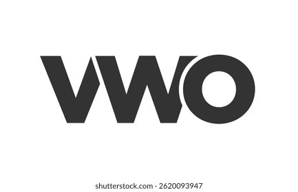 VWO logo design template with strong and modern bold text. Initial based vector logotype featuring simple and minimal typography. Trendy company identity ideal for businesses brand presence.