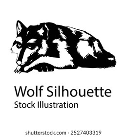 Ilustração de vetor preto com silhueta vWolf.  Guardiões da Noite Vol 01