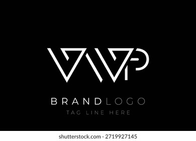 Diseño de logotipo de carta abstracta VWP. Diseño moderno del logotipo del negocio con tipografía Abstractas y estilo contemporáneo