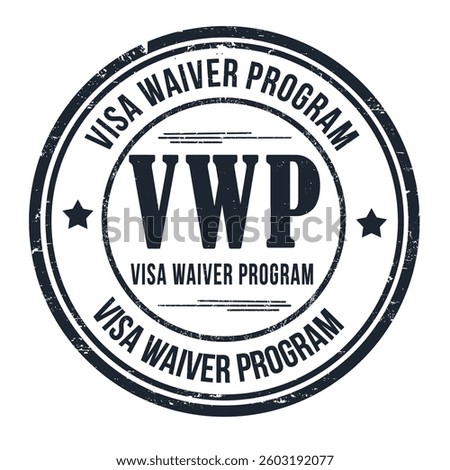 VWP ( Visa Waiver Program) grunge rubber stamp on white background, vector illustration