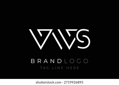 Diseño de logotipo de carta abstracta de VWS. Diseño moderno del logotipo del negocio con tipografía Abstractas y estilo contemporáneo