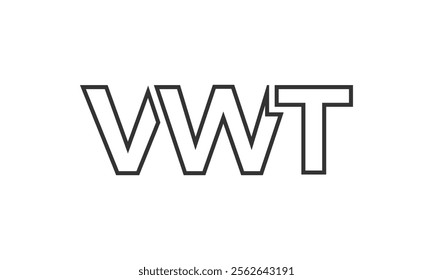 VWT logo design template with strong and modern bold text. Initial based vector logotype featuring simple and minimal typography. Trendy company identity ideal for businesses brand presence.