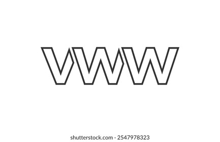VWW logo design template with strong and modern bold text. Initial based vector logotype featuring simple and minimal typography. Trendy company identity ideal for businesses brand presence.