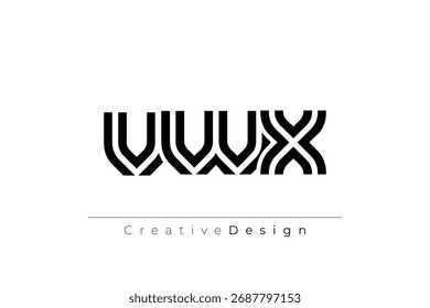 VWX Creative Diseño de Logo de Letra Moderna Única. Diseño elegante del logotipo del monograma con los Elementos decorativos y la tipografía