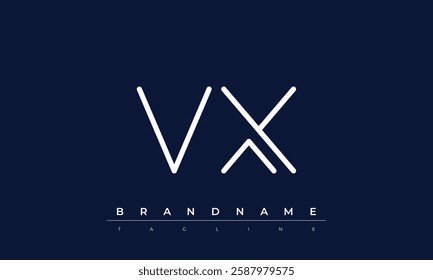 VX Abstract letter logo. This logo icon incorporate with abstract shape in the creative way