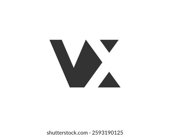 VX creative geometric initial based modern and minimal logo. Letter v x trendy fonts. Universal professional elegant techno vector design.