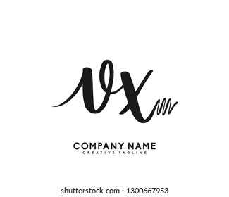 VX Initial Handwriting Logo Template Vector