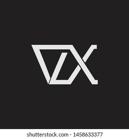 VX initial logo Capital Letters black background
