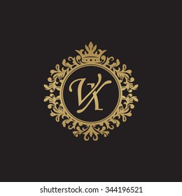 VX initial luxury ornament monogram logo