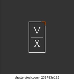 VX initial monogram logo for technology with square style design