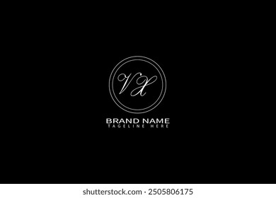 VX letter logo design. circle, triangle, hexagon, flat and simple style with white color variation letter logo set in one artboard. VX minimalist