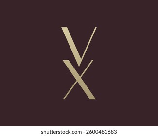 VX letter logo icon design. Classic style luxury initials monogram.