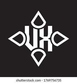 VX Logo monogram with four cone rounded by the shape design template