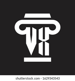 VX Logo monogram with pillar style design template