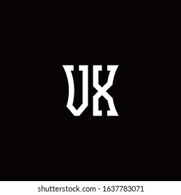 VX monogram logo with curved side style design template