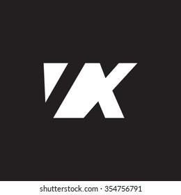 VX negative space letter logo black background