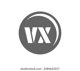 VX sport emblem or team logotype. Ball logo with a combination of Initial letter V and X for balls shop, sports company, training, club badge. Vector illustration.