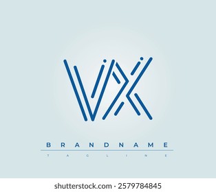 VX Technology Letter Logo Template. This tech letter logo is a graphic mark that uses letters to represent a technology company.