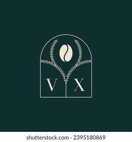 VX Unique and simple logo design combination of letters and coffee bean