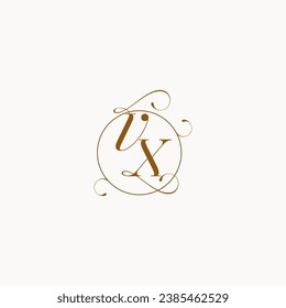 VX es el símbolo del logo de la boda única de tu matrimonio y puedes usarlo en tu puesto de boda
