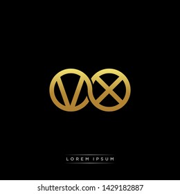 VX V X initial letter linked circle capital monogram logo modern template