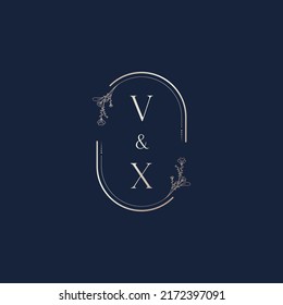 VX wedding initial logo letters in high quality professional design that will print well across any print media
