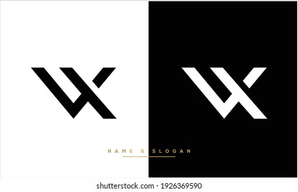 Logotipo de las letras abstractas VX ,XV Monograma