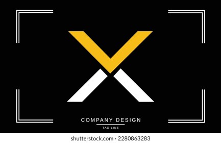 Monograma del logotipo de las letras abstractas VX, XV