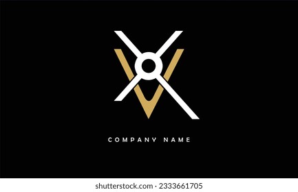 Monograma del logotipo de las letras abstractas VX, XV