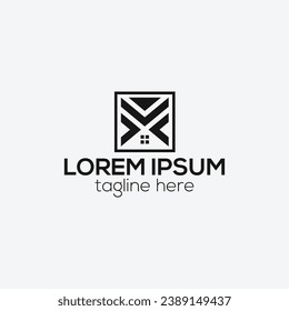 VX, XV letter real estate logo, construction building  logo design vector template
