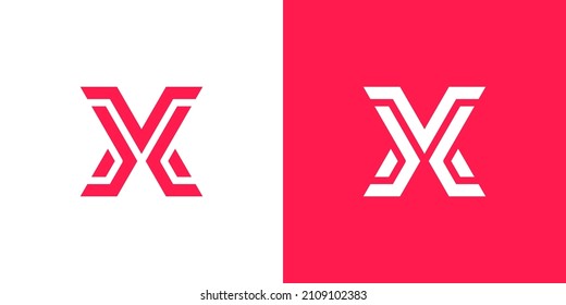 Logo VX XV. la letra V y X se combinan perfectamente en un nuevo logotipo moderno y original