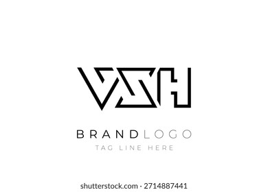 Diseño de logotipo de carta abstracta VXH. Diseño moderno del logotipo del negocio con tipografía Abstractas y estilo contemporáneo