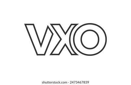 VXO logo design template with strong and modern bold text. Initial based vector logotype featuring simple and minimal typography. Trendy company identity ideal for businesses brand presence.