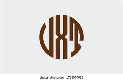 VXT circular emblem alphabet letter vector logo template