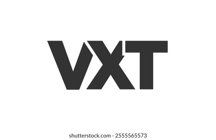 VXT logo design template with strong and modern bold text. Initial based vector logotype featuring simple and minimal typography. Trendy company identity 