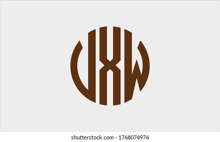 VXW circular emblem alphabet letter vector logo template