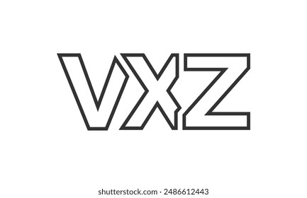 VXZ logo design template with strong and modern bold text. Initial based vector logotype featuring simple and minimal typography. Trendy company identity ideal for businesses brand presence.