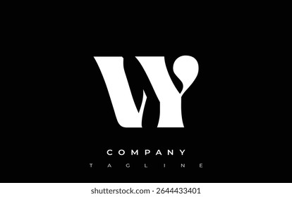 VY Creative Abstract Typography Logo Design. Elegant logo combining bold typography and creative shapes, ideal for branding and identity solutions.