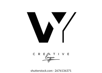 VY Criativo Minimalista Negativo Espaço Último Logotipo com Monograma Moderno para Branding e Logotipo de Marca Comercial com Letras Iniciais Design de logotipo para Branding.