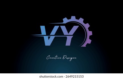 VY Gear Fusion Logo – Industrial Tech-Inspired Letter mark Futuristic Industrial Letter Mark Design for Technology and Engineering Brands.
