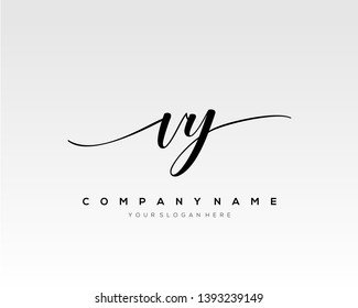 VY handwriting initial  logo vector