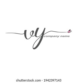 VY Initial Handwriting logo luxury vector beauty
