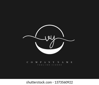 VY initial handwriting logo template vector