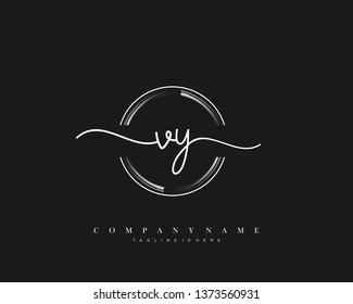 VY initial handwriting logo template vector