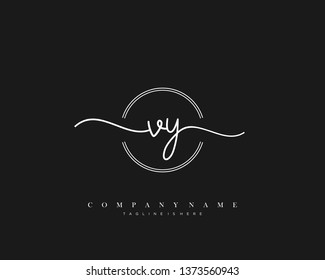 VY initial handwriting logo template vector