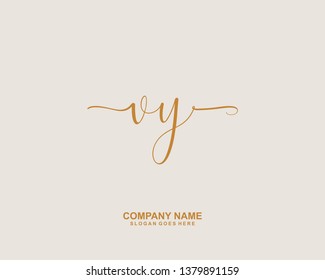 VY Initial handwriting logo vector