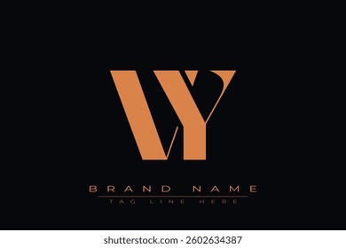 VY initial letter logo design. Letter V and Y luxury alphabet letter logo icon template