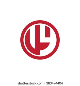 VY initial letters circle business logo red