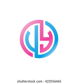 VY initial letters looping linked circle logo pink blue