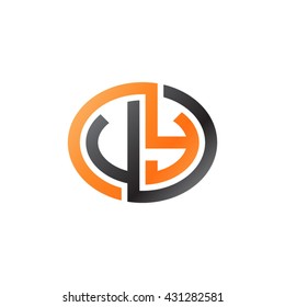 VY initial letters looping linked ellipse logo orange black